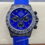 Super Clone Diw Rolex Daytona Black Carbon Fiber Miami Blue Cal.4130 